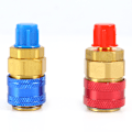 Miniatyrbillede 1 af 6: R134a Auto Car Quick Coupler Connector Messing Adaptere Low & High Side AC Manifold