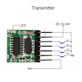 Miniatyrbillede 4 af 5: Trådløst RX480E-4WQB 433Mhz RF-modul, sender og modtager