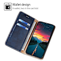 Miniatyrbillede 2 af 5: Kompatibel Honor 90 Slim-Fit Læder Telefon Cover Stativ Wallet Telefon Shell Magnetisk Auto-absorberende Case-M Blå