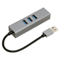 Pikkukuva 6 / 8: 4-porttinen USB3.0-keskitin, moniporttinen Plug and Play, 5 Gbps:n huippunopeudella toimiva USB3.0-RJ45-verkkoadapteri, USB-telakka, hopeanharmaa
