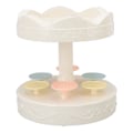 Miniatyrbillede 1 af 8: Roterende dessertmaskine Automatisk roterende dobbeltlags dessertdisplaystativ Cupcake-displayplade