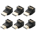Pikkukuva 1 / 4: 6 kpl Suorakulmainen HDMI-liitin, 90 asteen ja 270 asteen HDMI-uros-naarasadapteri, Suorakulmainen nopea HDMI-adapteri, 90 astetta ja 270 astetta