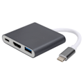 Miniatyrbild 6 av 8: USB C-adapter 3.1 3-i-1-hubbkonverterdocka High Definition Multimedia Interface 4K svart grå