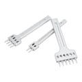Miniatyrbilde 8 av 8: Lærpinner i 2, 4 og 6 tenner - Sinkpinner i sinklegering - Hvit, fin glans - Stor åpning - Speilblank overflate - Sydd - 6 mm