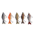 Miniatyrbilde 1 av 8: 5 STK 6 seksjoner fiskesluk Multiledd Swimbait Flerseksjons hardt agn med 2 kroker