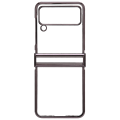 Miniatyrbild 6 av 8: Vikbart cover Stötsäkert elektropläterad PC Clear Back Fashion för Samsung Galaxy Z Flip 3 Black