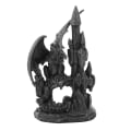 Miniatyrbilde 2 av 8: Dragestatue Skulptur UV-beskyttelsesbelegg Harpiks Dragefigurer Dekorasjon for Halloween Prop Castle Drage A, svart