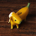 Miniatyrbillede 3 af 5: Sjov Banan Hund Statue Søde Skrællede Banan Hund Figurer Ornamenter