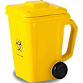Miniatyrbild 1 av 5: Keramisk mugg formad som en soptunna, rolig soptunne-mugg, kreativ julklapp för män och kvinnor, 400 ml (Gul)