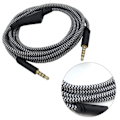 Miniatyrbillede 7 af 8: Hovedtelefonkabel med volumenkontrol Justerbart gaming headsetkabel med tuning gear til Astro A10 A40 A30 6,6 fod Sort hvid