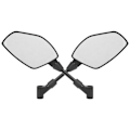 Miniatyrbild 7 av 8: Par Motorcykelbackspeglar Universal Bar End Glas Flexibel Styrstångsfäste