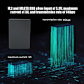Miniatyrbilde 8 av 8: Hard Disk Box Svart ABS SSD 2 i 1 M.2 B Key MSATA til SATA 3.0 Datamaskin Tilbehør
