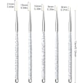 Miniatyrbild 2 av 5: Nagelborste Set - Vit, 5 st, 8/9/10/15/21mm - Gelnagelborste för Nagelkonst Detaljer