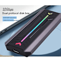Miniatyrbilde 5 av 5: Dual Protocol SSD NVME M2 Harddisk Kabinett RGB Aluminium