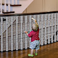 Miniatyrbillede 1 af 5: Trappe Sikkerhedsnet - Ingen Boring Nødvendig, 3 Meter L x 0,75 Meter H, Balkon Gelænder Net, Babyport til Sikker Babysikring