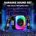 Miniatyrbild 3 av 5: L7 Trådlös Bluetooth Högtalare Multifunktion med 2 Mikrofoner Rgb Portabel Musikspelare Karaokemaskin För Barn Hem Present ZD.16 vit