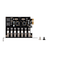 Miniatyrbillede 1 af 8: PCIE til USB 3.0 udvidelseskort 5 Gbps højhastigheds 4A strømforsyning VIA Chip PCB med 7 USB3.0 porte til Windows