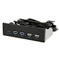 Miniatyrbillede 8 af 8: 5,25 tommer mediedashboard 2xUSB3.0 2xUSB2.0 1xType C 10 Gbps High Speed ​​Media Frontpanel til PC Desktop Chassis 2U3+2U2+TC
