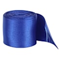 Miniatyrbillede 1 af 8: Satinbåndsrulle med dobbelt ansigt 5m/16,4ft Længde 38mm/1,5in Bredde DIY Polyester Gaveindpakningsbånd til Håndværk Hårpynt Blå
