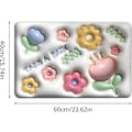Miniatyrbillede 2 af 5: Blomstermønstret skridsikker bademåtte 40 x 60 cm, badeværelsesmåtte, skridsikker måtte, diatoméjord bademåtte, 3D vision gulvmåtte til brusebad, badekar og toiletsæt A
