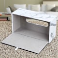 Miniatyrbild 3 av 4: Rektangulär Tissue Box i Läder (Marmor)