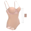 Miniatyrbillede 2 af 8: Taljetræner Dame Shapewear med BH Slankende Mavekontrol Bodysuit til hele kroppen (Kaffe)S(34B)