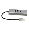 Pikkukuva 5 / 8: 4-porttinen USB3.0-keskitin, moniporttinen Plug and Play, 5 Gbps:n huippunopeudella toimiva USB3.0-RJ45-verkkoadapteri, USB-telakka, hopeanharmaa
