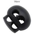 Miniatyrbild 2 av 5: 30 Stycken Plastfjäderlås Fjädersnörlås Två Håls Snörändar Oval Elastisk Fjäder Toggle Stopp Ände för Dragsko Svart