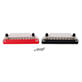 Miniatyrbilde 1 av 8: 1 par strømfordelingsblokk 10 terminal 48V 150A M6 stud M4 skrue samleskinne for bilbåt 2PCS M6 studs, 8PCS M4 skrue