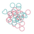 Miniatyrbillede 8 af 8: 32 stk. strikkepindemarkører runde hjerteformede metal hæklemaskemarkører ringe til DIY håndlavede håndværk pink blå