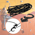 Miniatyrbillede 6 af 7: Zink Alloy Udendørs Camping Klatring Vandring 9 Karabinhage Reb Strammer Hurtiglås Hanger med FjederkrogSort