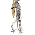 Miniatyrbilde 5 av 5: Tooarts Metallskulptur Kattefigur Gaver til Thanksgiving/Jul Statuette Ornament Håndverk Hjemmeinnredning (Saksofon Katt)