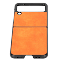 Miniatyrbild 4 av 8: Lychee mönstrad lädertelefonfodral Fullt skydd Stöttålig för Samsung Galaxy Z Flip 3Orange
