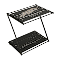 Miniatyrbild 3 av 8: Hopfällbart bordsställ svart förvaringsställ aluminiumlegering Z-form flervägs 2-nivåers lägertillbehör för picknick utomhus