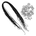 Miniatyrbillede 2 af 8: Moderne legering fjederkugle hår dreadlocks perler PU kohud reb DIY halskæde tilbehør sølv
