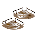 Miniatyrbillede 8 af 8: Vægmonteret badeværelse brusebad hjørnehylder aluminiumlegering 2-lags hjørne badeværelse bordplade arrangør udsøgt antikt design