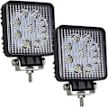 Miniatyrbilde 1 av 5: 2 stk 3 tommer 27W Firkantet Arbeidslys LED Lysbar, Bred Lysstråle Arbeidslys for Offroad Truck SUV og 4x4 Tåkelys