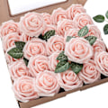 Miniatyrbilde 2 av 5: Real Looking Blush Foam Fake Roser for DIY Bryllupsbuketter og Festdekor