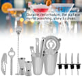 Miniatyrbillede 4 af 8: 14 stk. rustfrit cocktail shaker mixer drikker drikkeværktøj bar gave (600, 450 ml)
