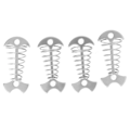 Miniatyrbilde 6 av 8: 4 stk fiskebeinsteltnagler i aluminiumlegering rustfritt stål utvidet plankegulv baldakinplugger med fjær sølv