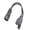 Miniatyrbillede 3 af 8: C14 han til C13 Nema 5-15R hun Y splitter strømledning 1 i 2 ud 10A 250V vandtæt strømforlænger adapterkabel