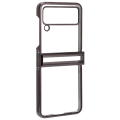 Miniatyrbillede 1 af 8: Foldbare telefoncover Stødsikker galvaniseret PC Clear Back Fashion til Samsung Galaxy Z Flip 3 Black