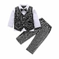 Miniatyrbillede 1 af 5: Sort Baby Drengenes Formelle Smokingdragt til Gentleman Bryllupsoutfit
