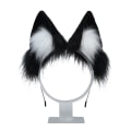 Miniatyrbilde 1 av 8: Plysjørehodebånd Søt Komfortabel Finlaget Fluffy Animal Ear Hodeplagg med skjelettsvart