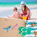 Miniatyrbild 5 av 5: Stora Strandhandduksklämmor i Jumbostorlek Flamingo Papegoja Hållare Ljusa Färger Set för Strandstol Filt Täcke