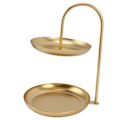Miniatyrbillede 7 af 8: Dessertstativ Frugtstativ Rund 2 Lags Jern Displayholder til Fest Bryllup Fødselsdag Hjem Guld