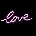 Miniatyrbillede 7 af 8: Kærlighedsformet transparent panel neonlys USB LED-lys til værelsesindretning