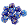 Pikkukuva 4 / 5: 2 x 10 kpl D20 Monitahoiset Nopat Dungeons and Dragons Pöytäpeleihin Sininen Violetti-