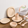 Miniatyrbild 8 av 8: Utomhus bärbar bordsset i plast 48 delar camping servis set för picknick resor