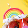 Pikkukuva 4 / 5: Syntymäpäiväkynttiläsetti - Rainbow Clouds Smiley -suunnittelu (5 kpl)